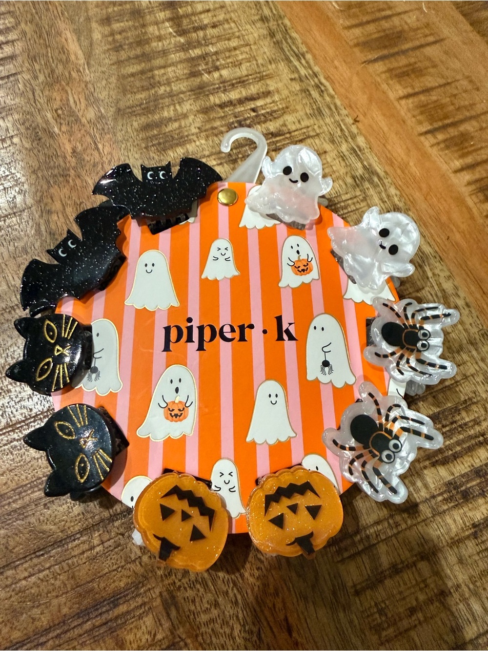 piper.k Halloween Acrylic Hair Clips🎃👻 Set - Orange, Black, Clear🦇🐈⬛🎃 NWT
